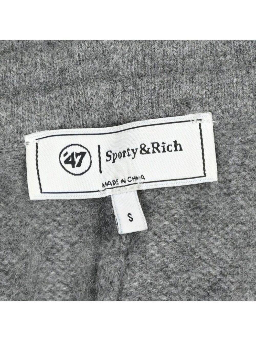 Sporty & Rich Heritage Yankees Serif Cashmere Lounge Pants in Grey - Picture 2 of 4
